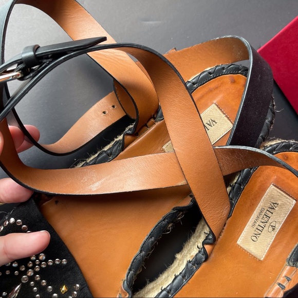Inbox! Authentic VALENTINO GARAVANI studded butterfly suede espadrilles 9 - Picture 13 of 17